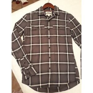 Goodthreads Men's Slim Long-Sleeve Plaid Oxford Shirt..Sz XS..Gray Plaid